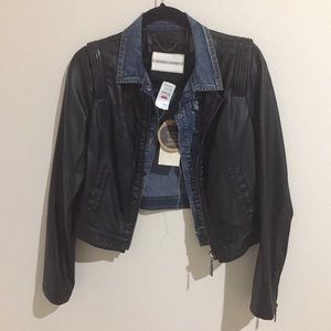 RAISON D’ETRE Vegan Leather and Denim Jacket